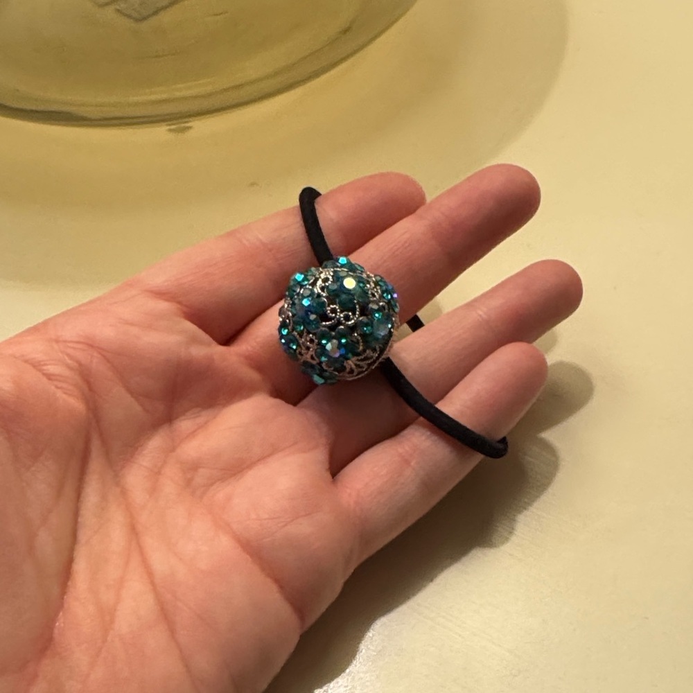 Intricate Silver and Blue Bracelet